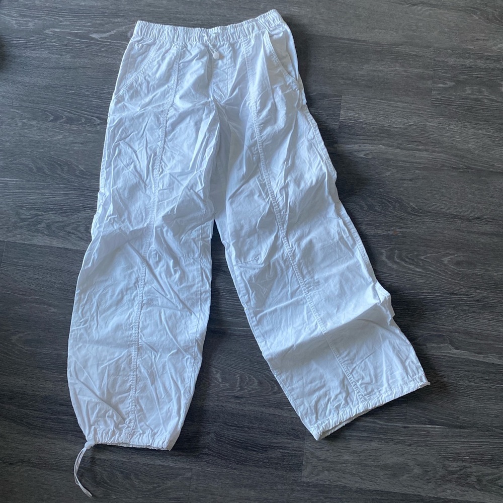 Zara white parachute pants